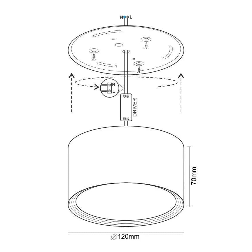 Foco LED LED/14W/230V 4000K diá. 12 cm blanco