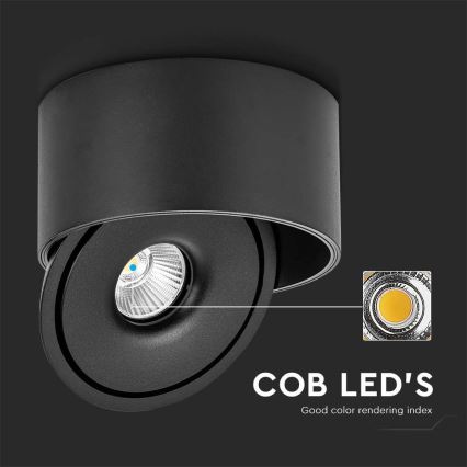 Foco LED flexible LED/20W/230V 3000/4000/6400K CRI 90 negro