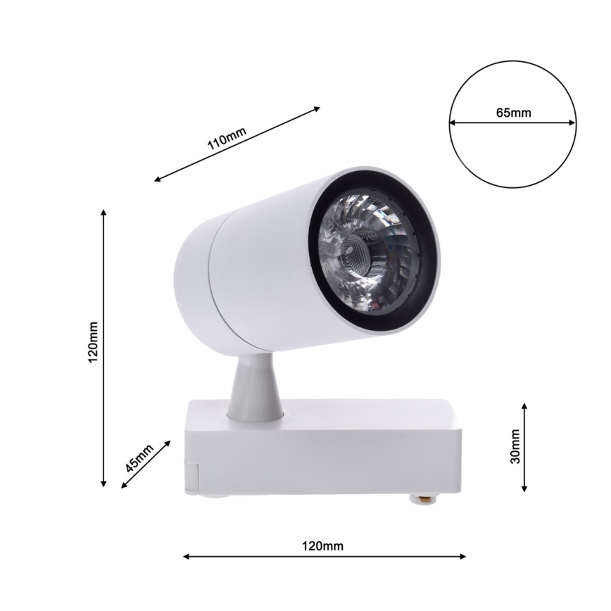 Foco LED para sistema de rieles TRACK LIGHT LED/7W/230V 4000K blanco