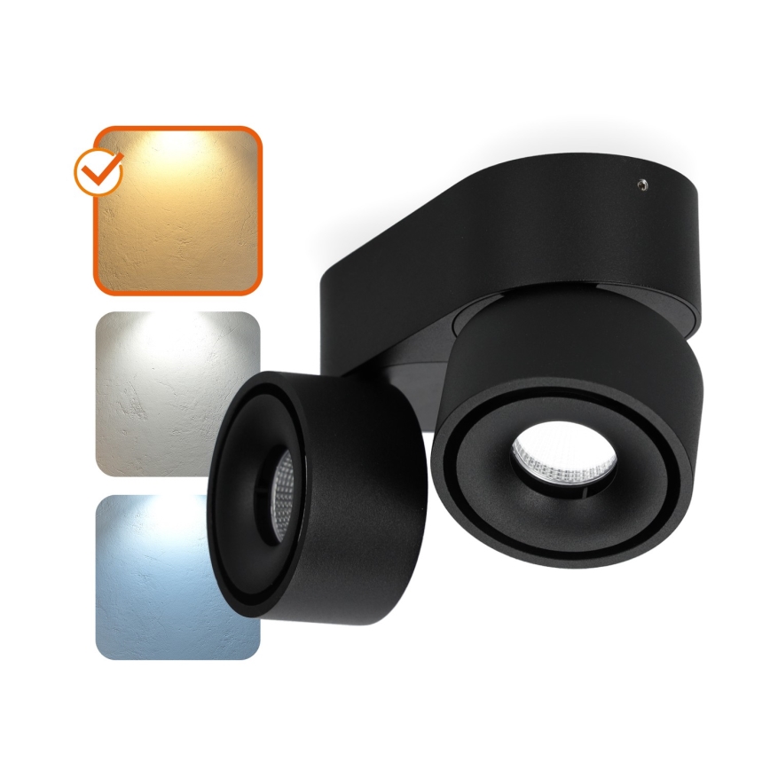 Foco LED regulable LAHTI MINI 2xLED/9W/230V 3000K CRI 90 negro