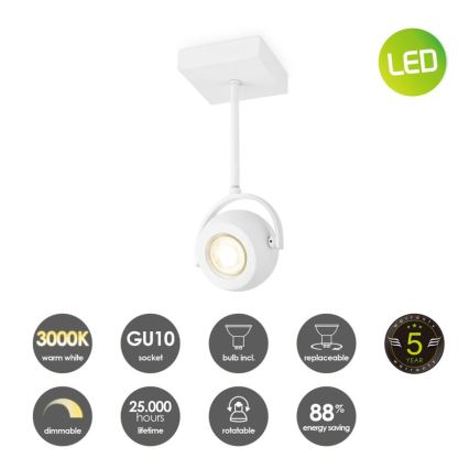 Foco LED regulable NOP 1xGU10/5,8W/230V blanco