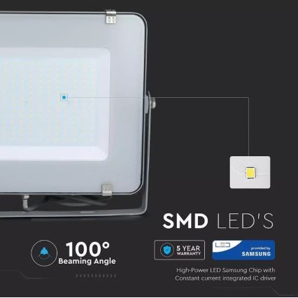 Foco LED SAMSUNG CHIP LED/300W/230V 6400K IP65 gris