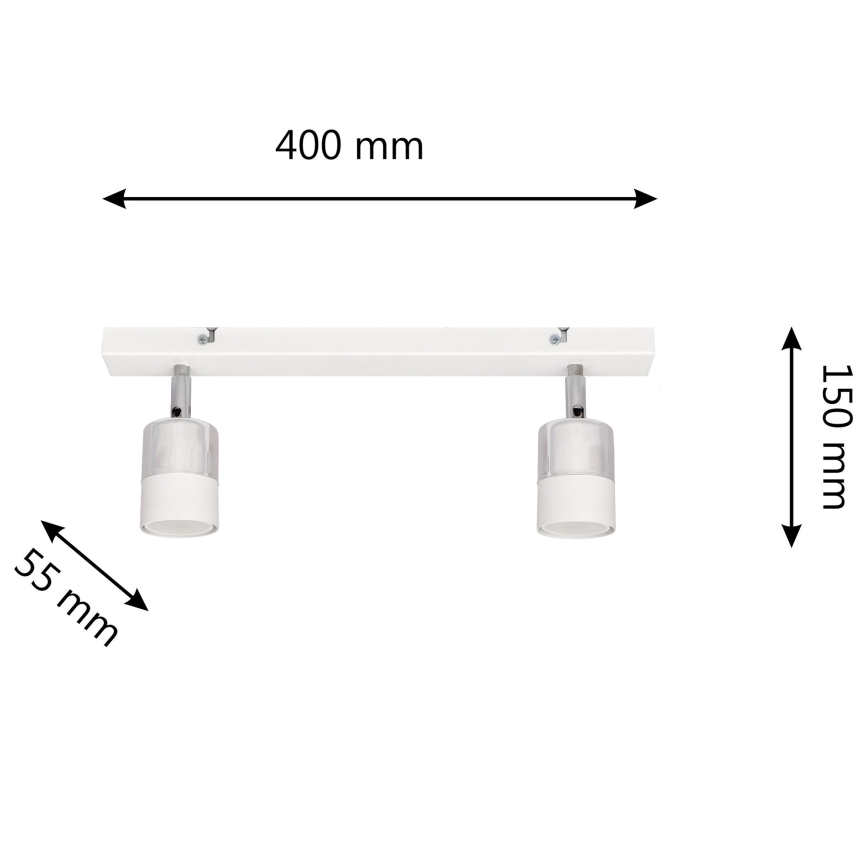 Foco LED TUBSSON 2xGU10/4,8W/230V blanco/cromo brillante
