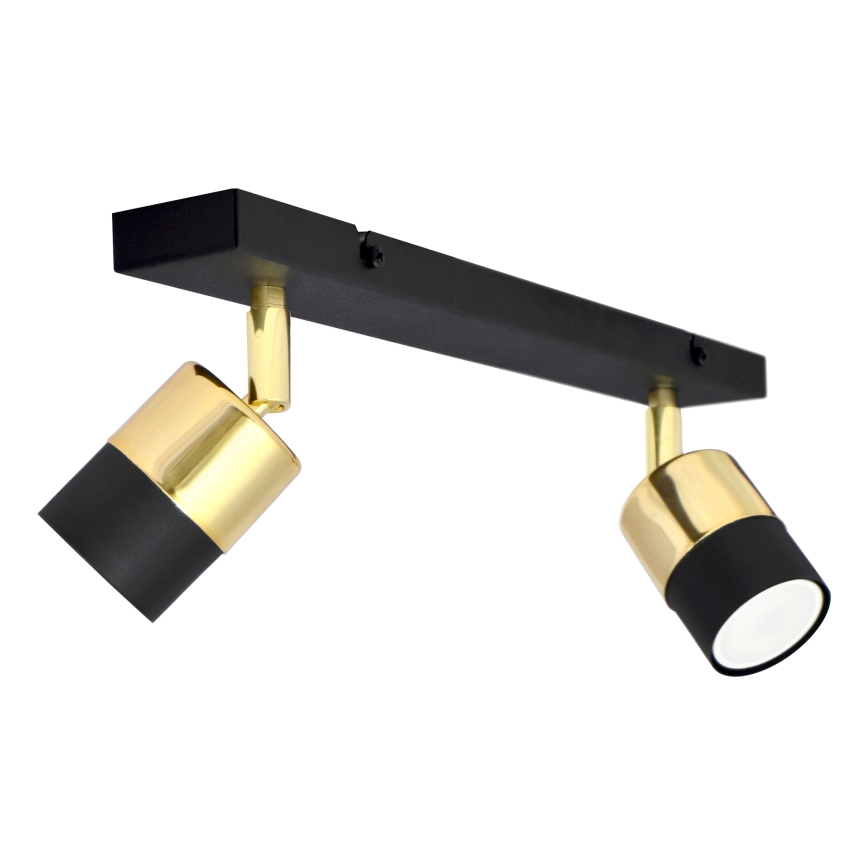 Foco LED TUBSSON 2xGU10/4,8W/230V negro/dorado