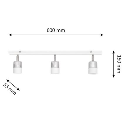 Foco LED TUBSSON 3xGU10/4,8W/230V blanco/cromo brillante