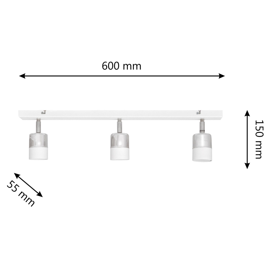 Foco LED TUBSSON 3xGU10/4,8W/230V blanco/cromo brillante