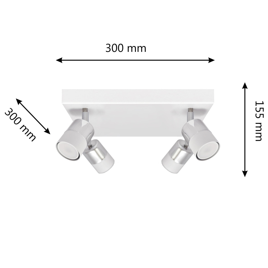 Foco LED TUBSSON 4xGU10/4,8W/230V blanco/cromo brillante