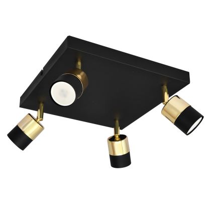 Foco LED TUBSSON 4xGU10/4,8W/230V negro/dorado