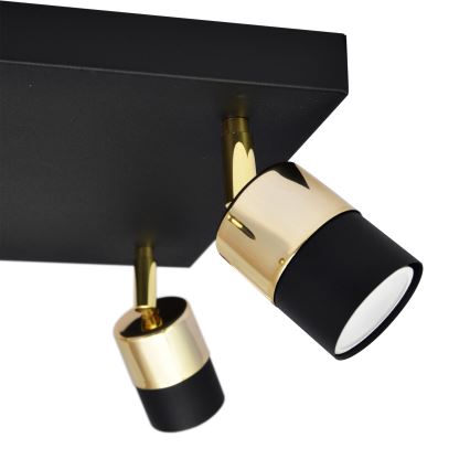 Foco LED TUBSSON 4xGU10/4,8W/230V negro/dorado