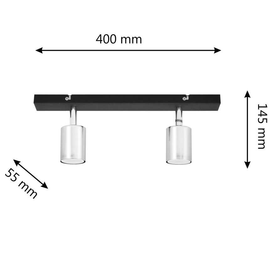Foco LED TUNE 2xGU10/4,8W/230V cromo mate/negro