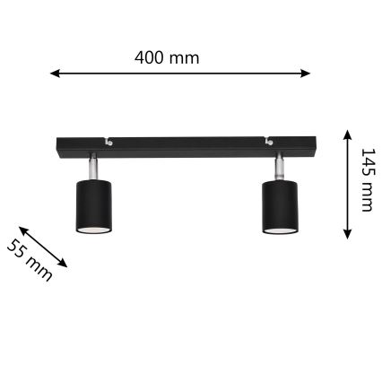 Foco LED TUNE 2xGU10/4,8W/230V negro