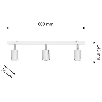 Foco LED TUNE 3xGU10/4,8W/230V cromo mate/blanco