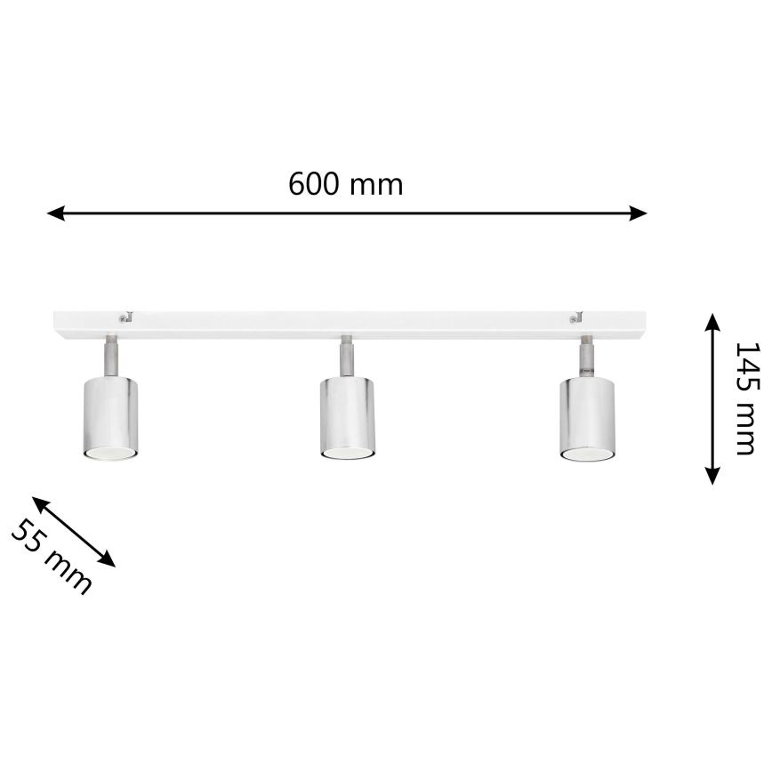 Foco LED TUNE 3xGU10/4,8W/230V cromo mate/blanco