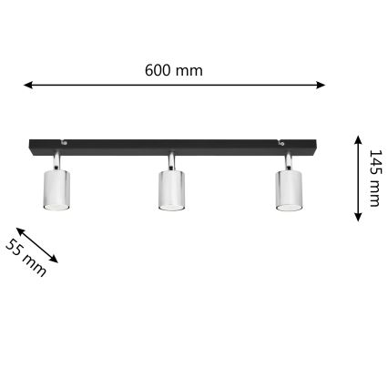 Foco LED TUNE 3xGU10/4,8W/230V cromo mate/negro