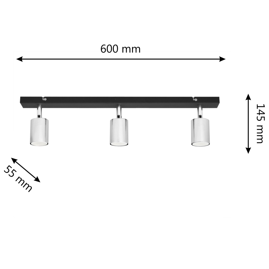 Foco LED TUNE 3xGU10/4,8W/230V cromo mate/negro