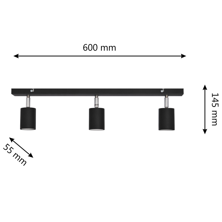 Foco LED TUNE 3xGU10/4,8W/230V negro