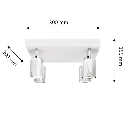Foco LED TUNE 4xGU10/4,8W/230V cromo mate/blanco