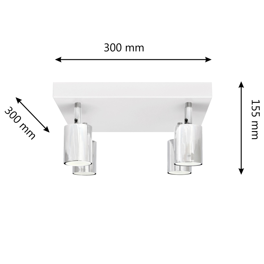 Foco LED TUNE 4xGU10/4,8W/230V cromo mate/blanco