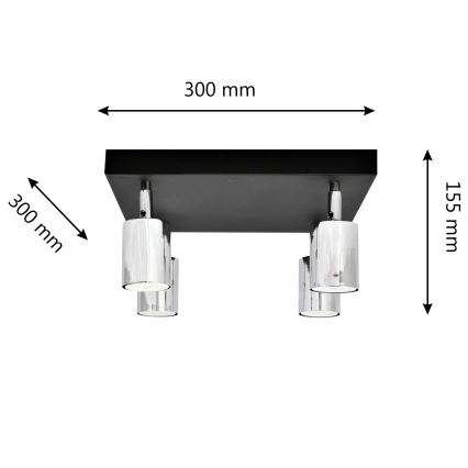 Foco LED TUNE 4xGU10/4,8W/230V cromo mate/negro
