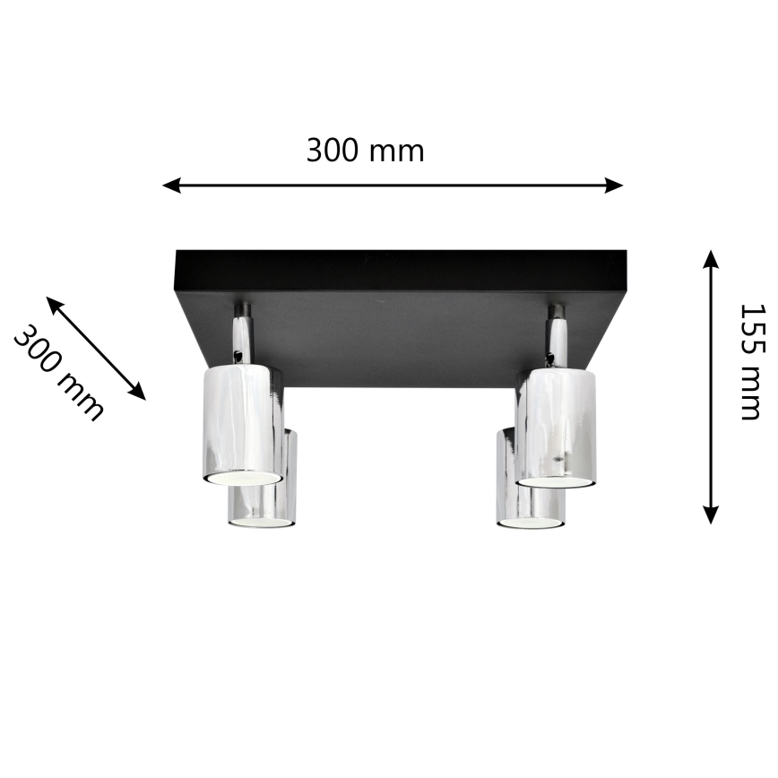 Foco LED TUNE 4xGU10/4,8W/230V cromo mate/negro