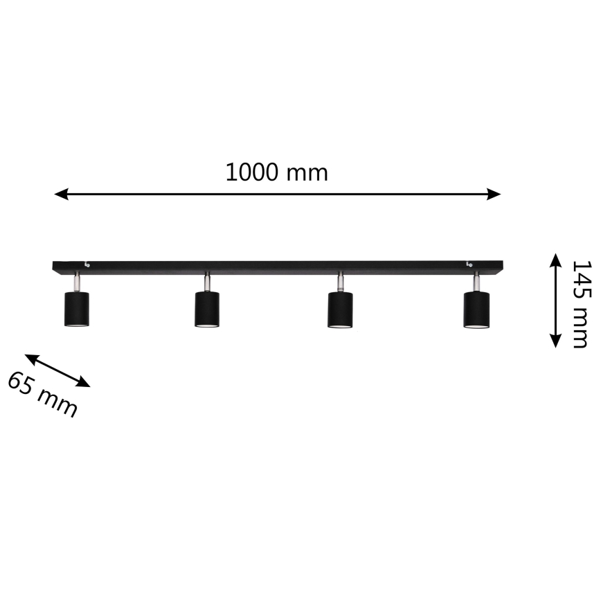Foco LED TUNE 4xGU10/4,8W/230V negro