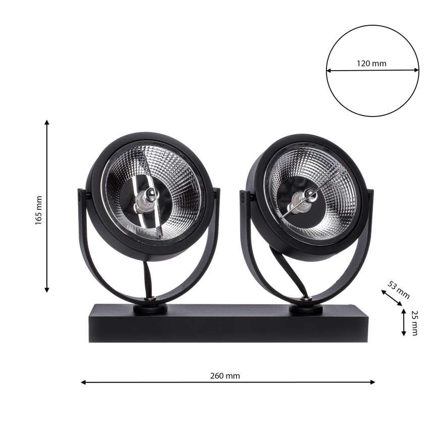 Foco LUGAR 2xAR111 - GU10/25W/230V