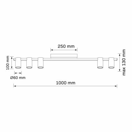 Foco MARIBEL 5xGU10/10W/230V negro