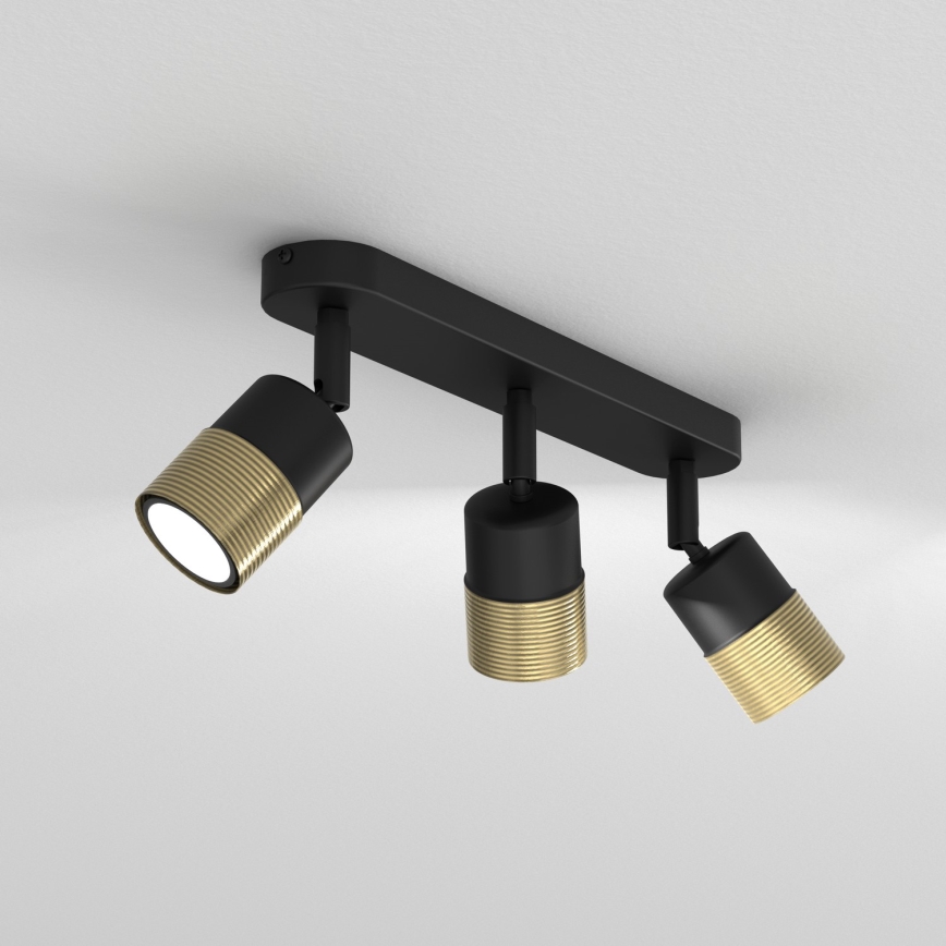 Foco MIZU 3xGU10/8W/230V negro/latón