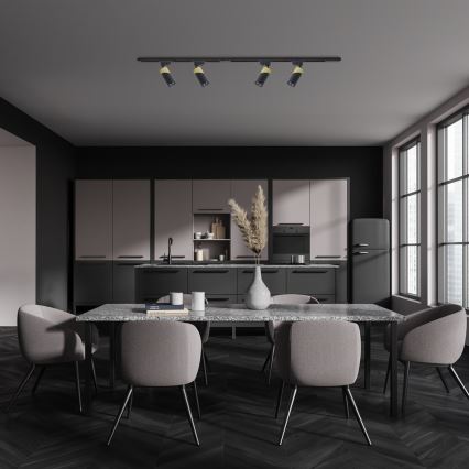 Foco NEO para sistema de rieles 1xGU10/8W/230V negro/dorado