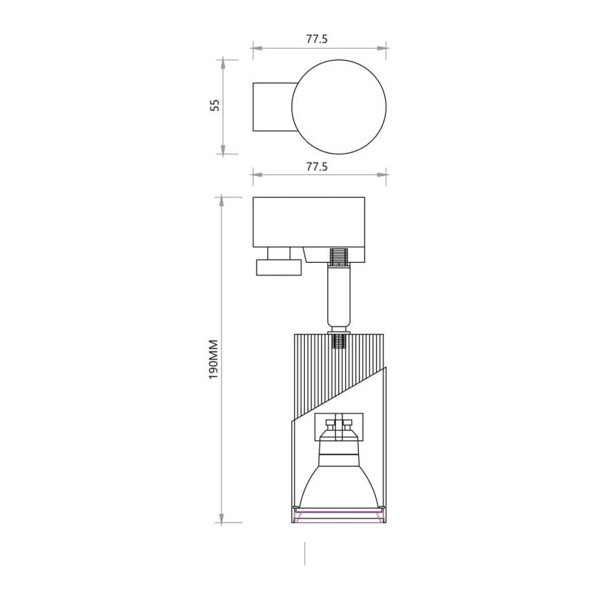 Foco NEO para sistema de rieles 1xGU10/8W/230V negro/dorado