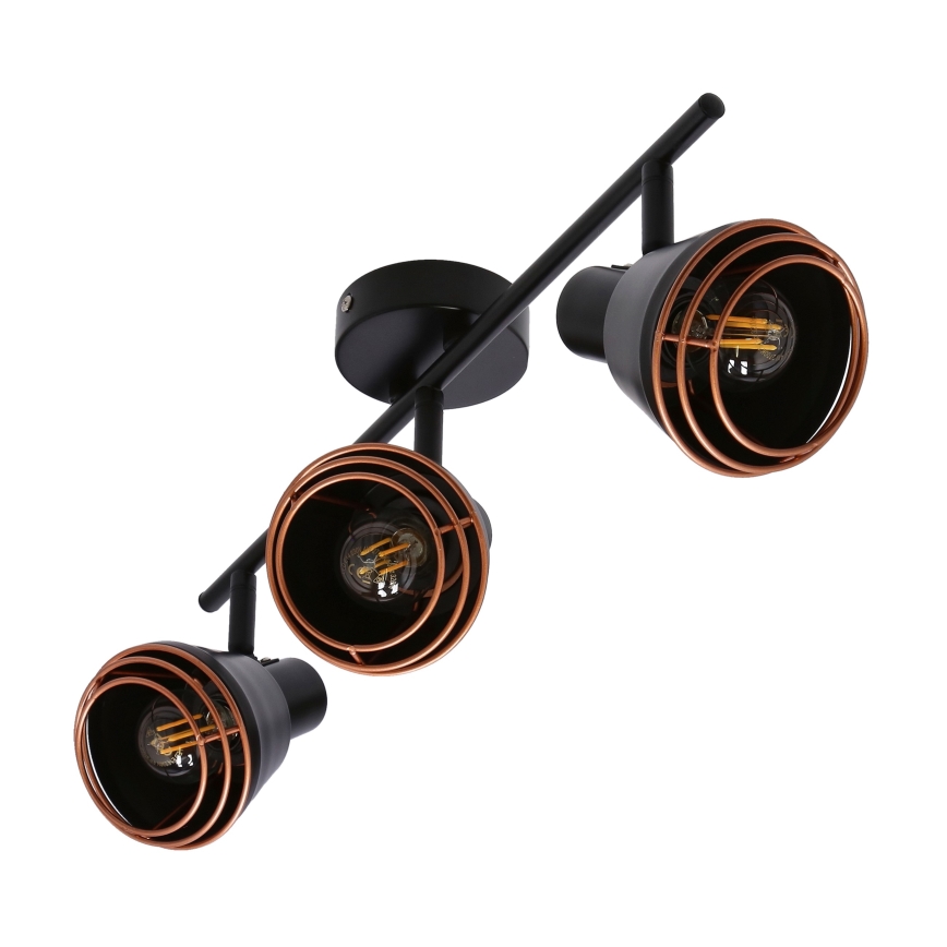 Foco NERIA 3xE14/40W/230V negro/cobre