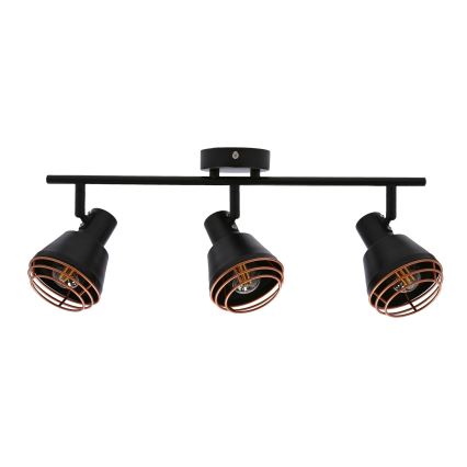 Foco NERIA 3xE14/40W/230V negro/cobre