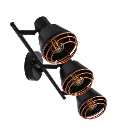 Foco NERIA 3xE14/40W/230V negro/cobre