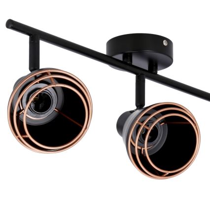 Foco NERIA 3xE14/40W/230V negro/cobre