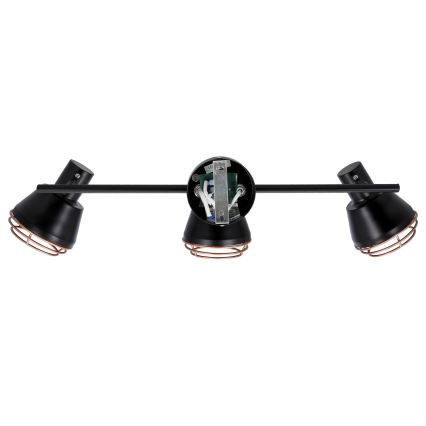 Foco NERIA 3xE14/40W/230V negro/cobre