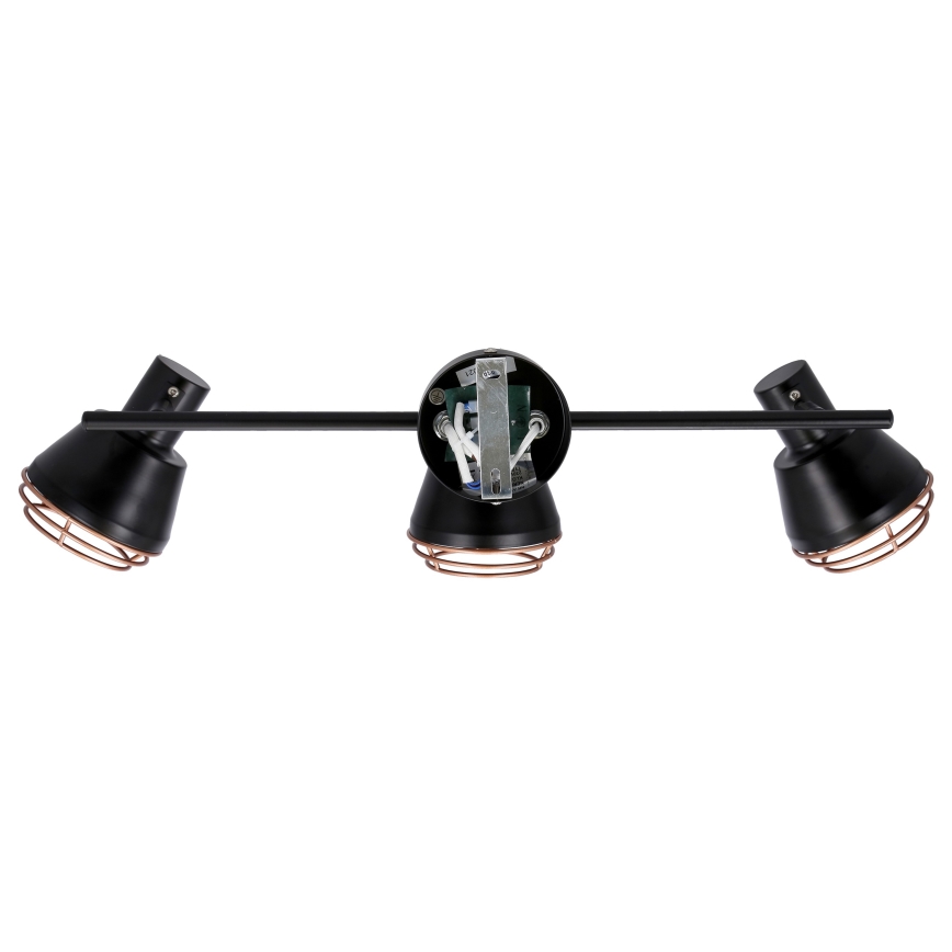Foco NERIA 3xE14/40W/230V negro/cobre