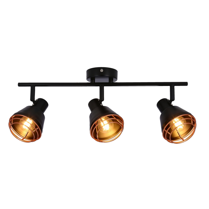 Foco NERIA 3xE14/40W/230V negro/cobre