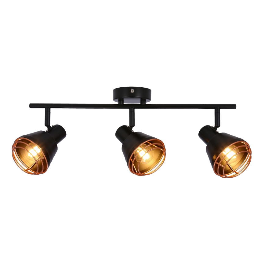 Foco NERIA 3xE14/40W/230V negro/cobre