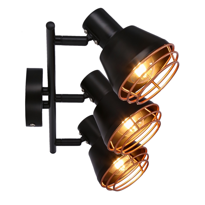 Foco NERIA 3xE14/40W/230V negro/cobre