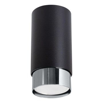 Foco NERO 1xGU10/10W/230V 12,5 cm negro/cromo brillante