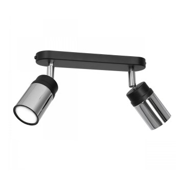 Foco NEST 2xGU10/8W/230V negro/cromo brillante