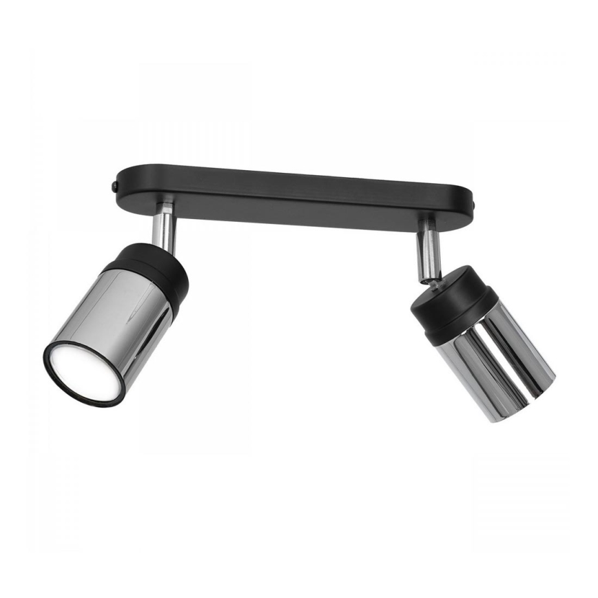 Foco NEST 2xGU10/8W/230V negro/cromo brillante