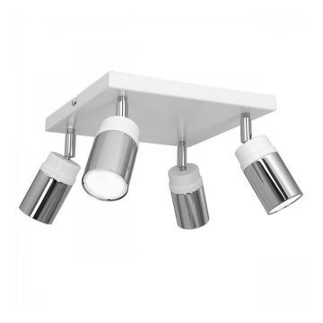 Foco NEST 4xGU10/8W/230V blanco/cromo brillante