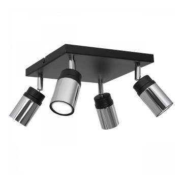 Foco NEST 4xGU10/8W/230V negro/cromo brillante