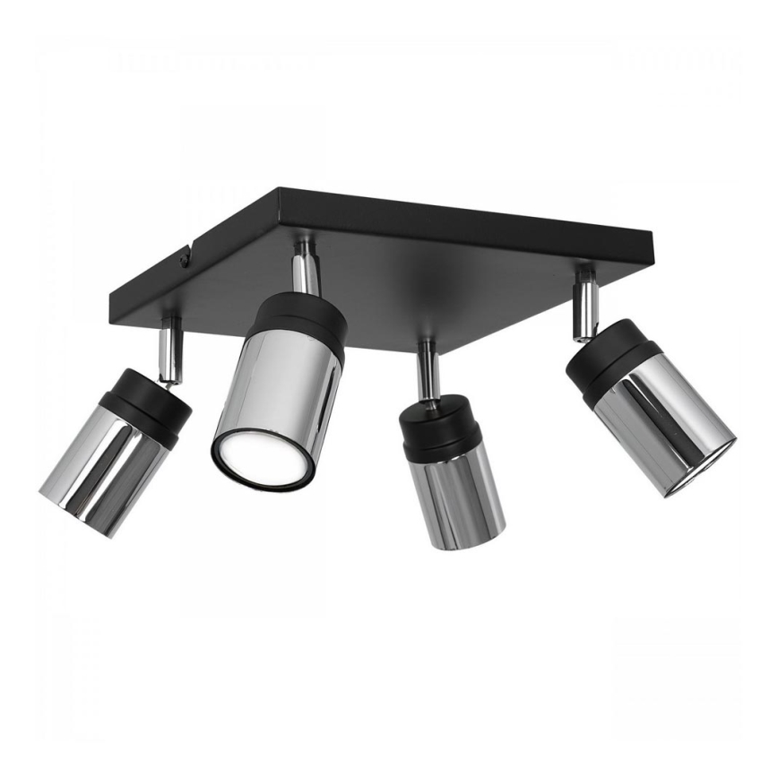 Foco NEST 4xGU10/8W/230V negro/cromo brillante
