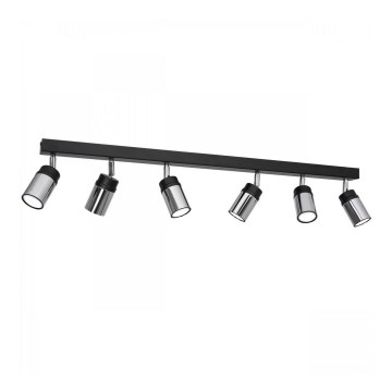 Foco NEST 6xGU10/8W/230V negro/cromo brillante