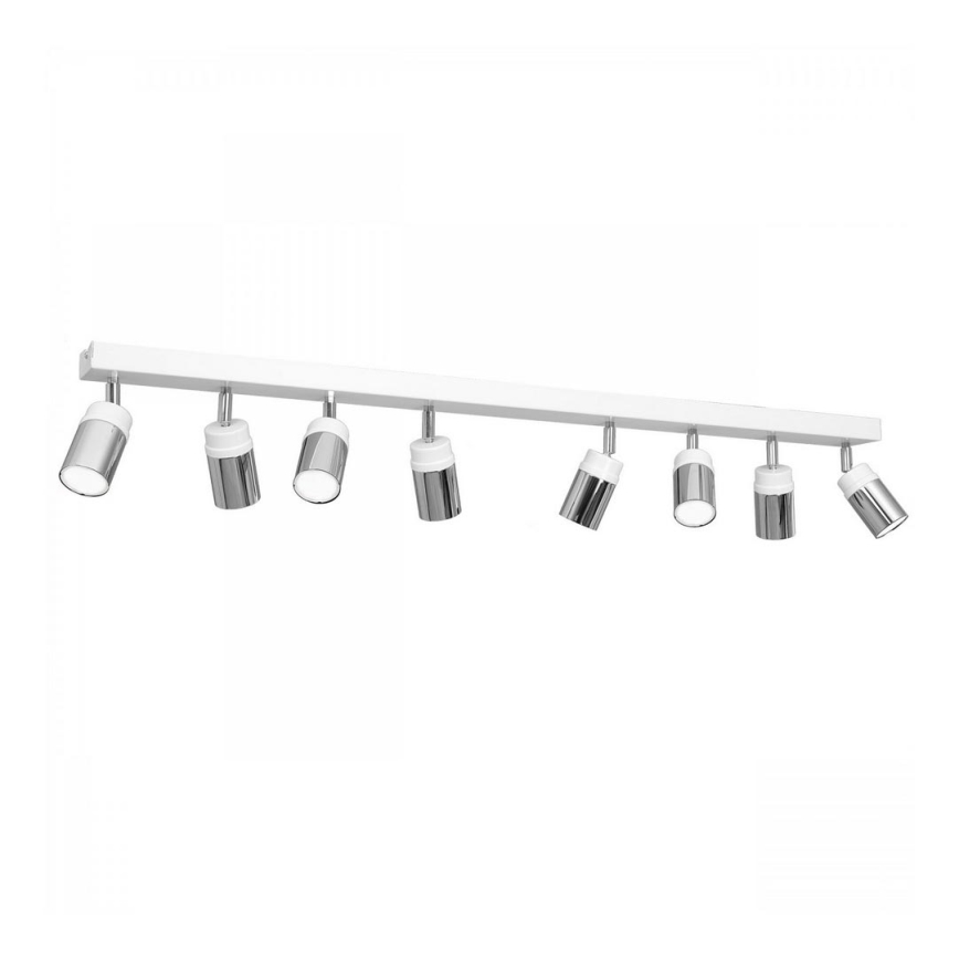 Foco NEST 8xGU10/8W/230V blanco/cromo brillante