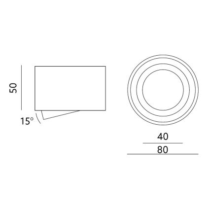 Foco OH36S 35W/230V 5 cm negro