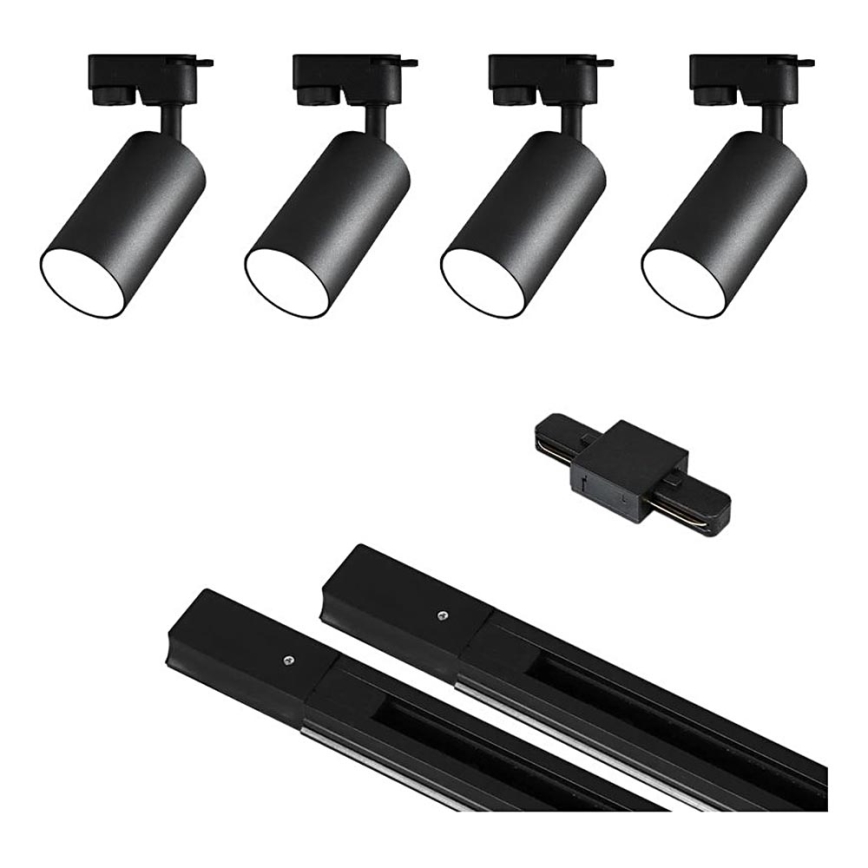 Foco para sistema de rieles 4xGU10/25W/230V negro
