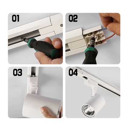 Foco para sistema de rieles 4xGU10/25W/230V negro